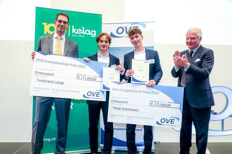 OVE-Energietechnik-Preisträger Ferdinand Lange und Philip Schmaranz
