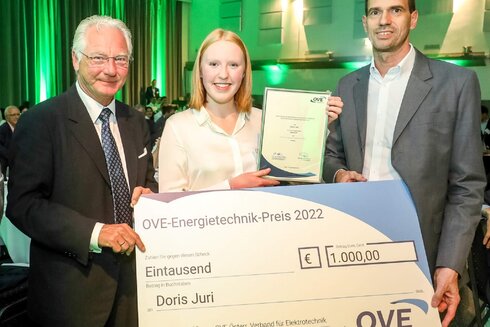 Doris Juri erhielt den OVE Energietechnik-Preis in der Kategorie HTL-Diplomarbeiten